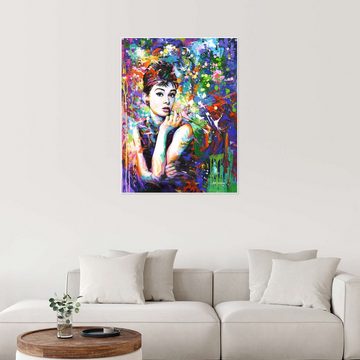 Posterlounge Poster Leon Devenice, Audrey Hepburn, modernes Porträt, Malerei