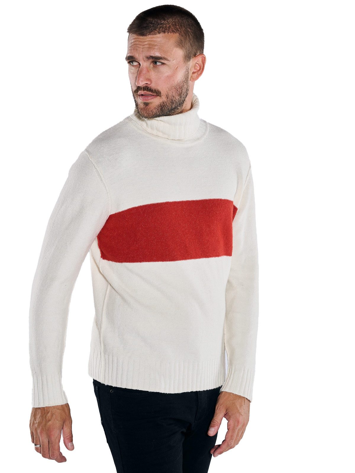 emilio adani Rollkragenpullover emilio adani Herren Pullover mit Rollkragen, Naturweiss