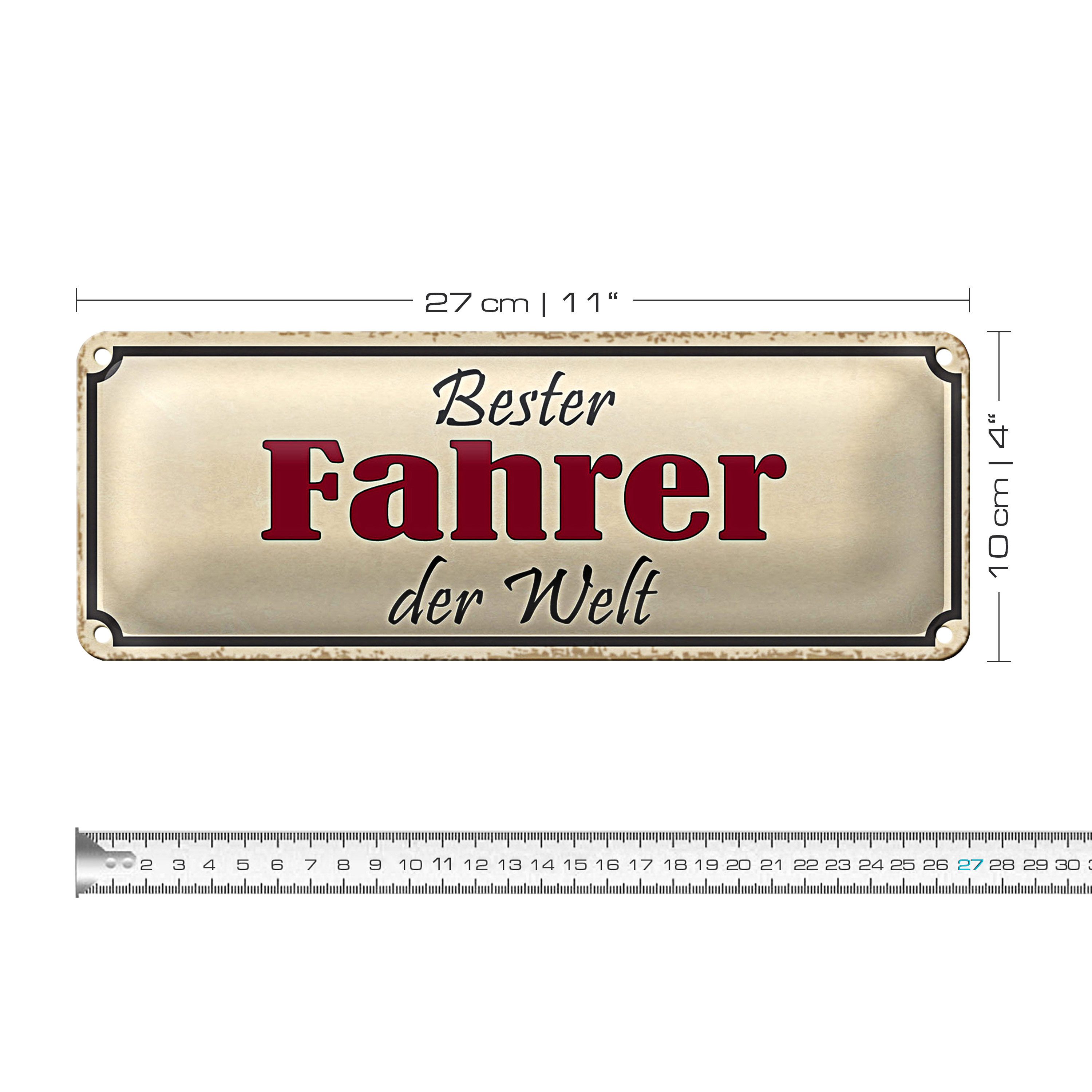 Roomando Metallschild Blechschild Spruch 27x10cm bester Fahrer der Welt Dekoration