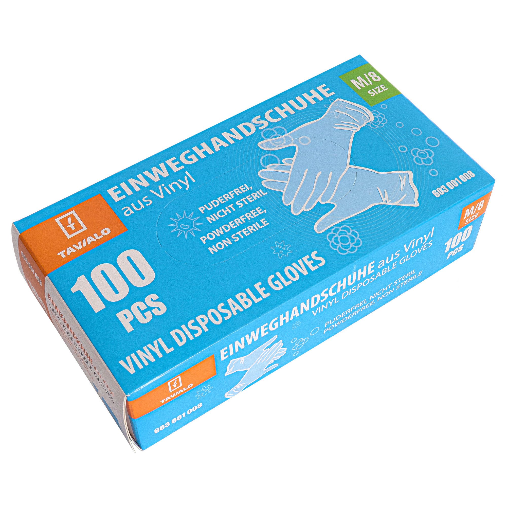 Nitril-Handschuhe Einweghandschuhe Vinyl – 100 Stück, puderfrei & latexfrei, Gr. L/9