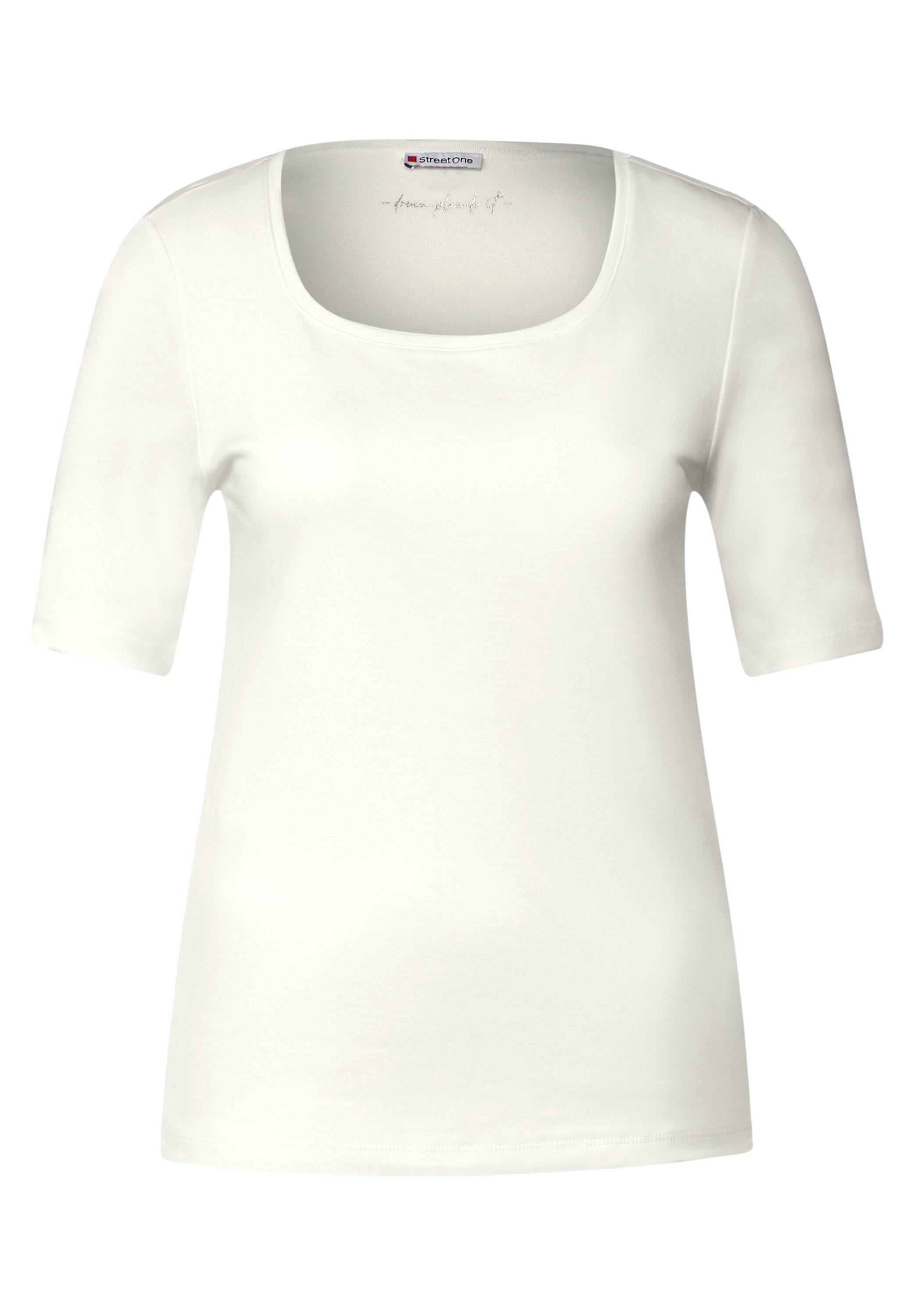 Unifarbe ONE STREET white in Rundhalsshirt off