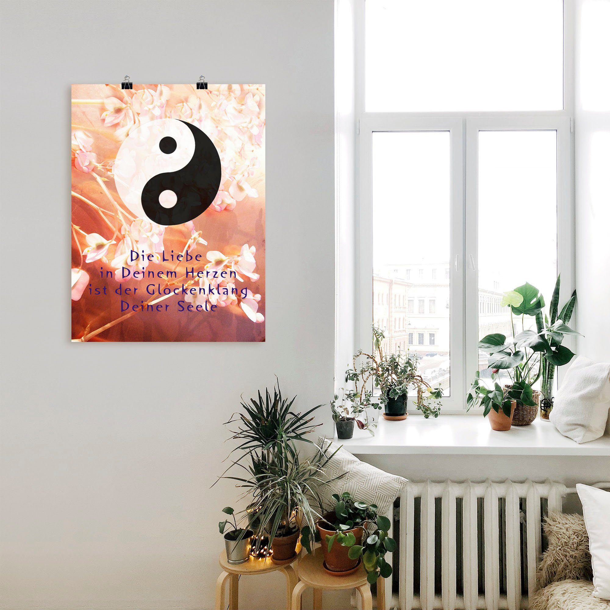 Wandbild oder in Bilder Yin Poster Alubild, Yang als versch. Artland St), Leinwandbild, (1 Spirituelle Wandaufkleber Glockenklang, Größen