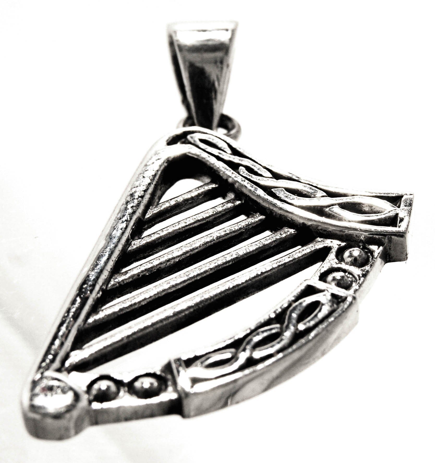 Keltenknoten Sterling Kiss Leather of 359 925 keltische Anhänger Ketten Harfe Silber aus Kettenanhänger