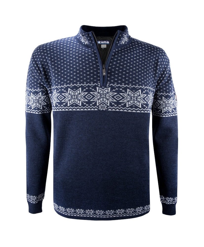 kama Sweater Pullover 3053 Half Zip (warm, winddicht) navyblau Herren