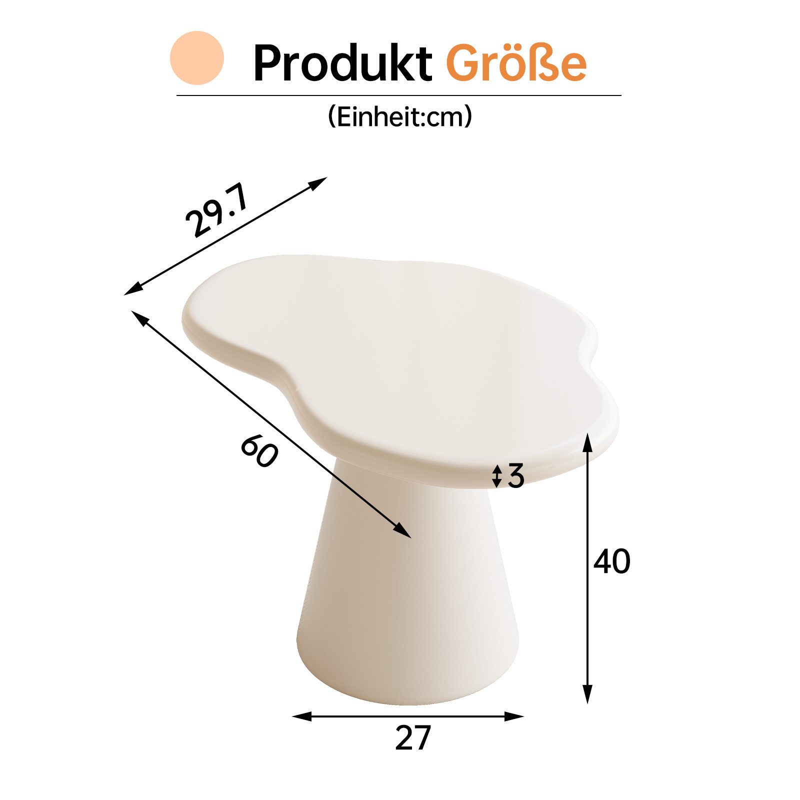 Guyii Beistelltisch für Wohnzimmer, Multifunktionaler, Cremeweiß (1-St), Eleganter matten Lack, pflegeleicht und strapazierfähig.