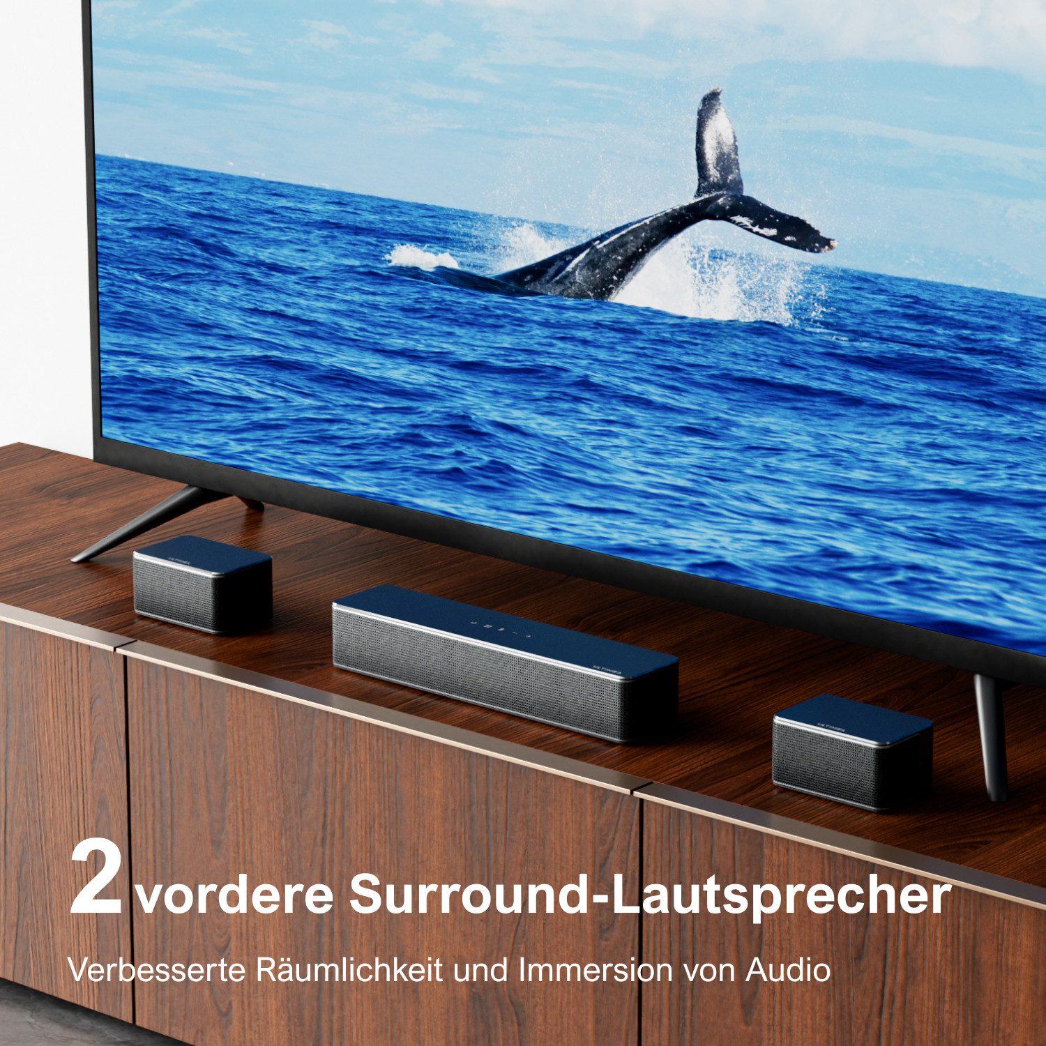 Ultimea 7.1 Soundsystem (HDMI, Optische, Bluetooth, 410 W, 4 Surround-Lautsprecher, Heimkino-Soundsystem, App-Steuerung)