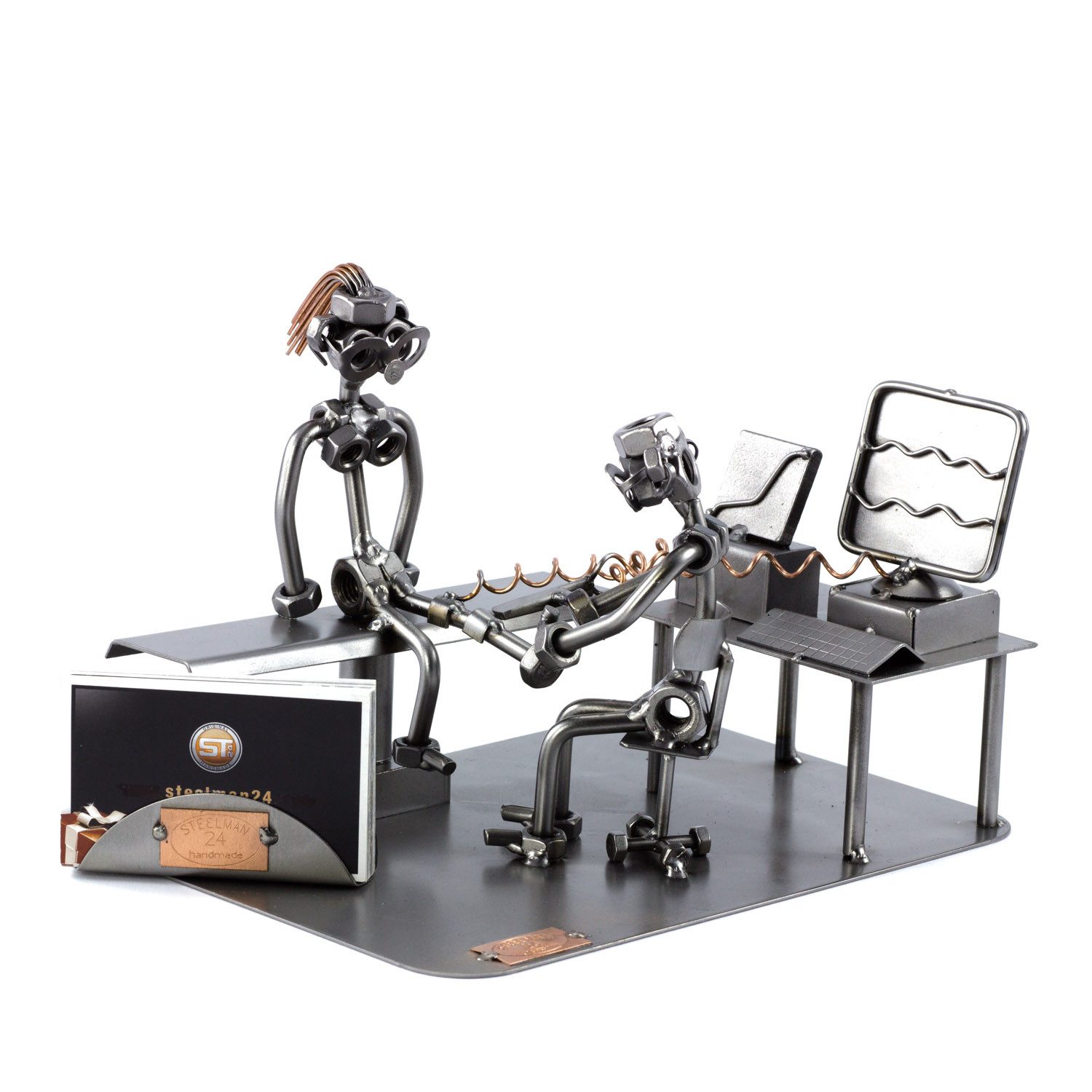 Steelman24 Dekofigur Neurologe mit Visitenkartenhalter
