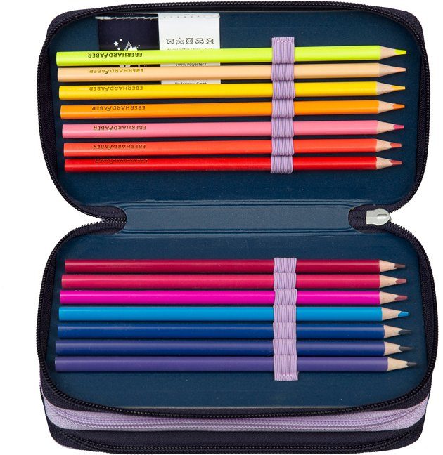 Scooli Federmäppchen Tripledecker, Dreamland, befüllt, inkl. Geodreieck