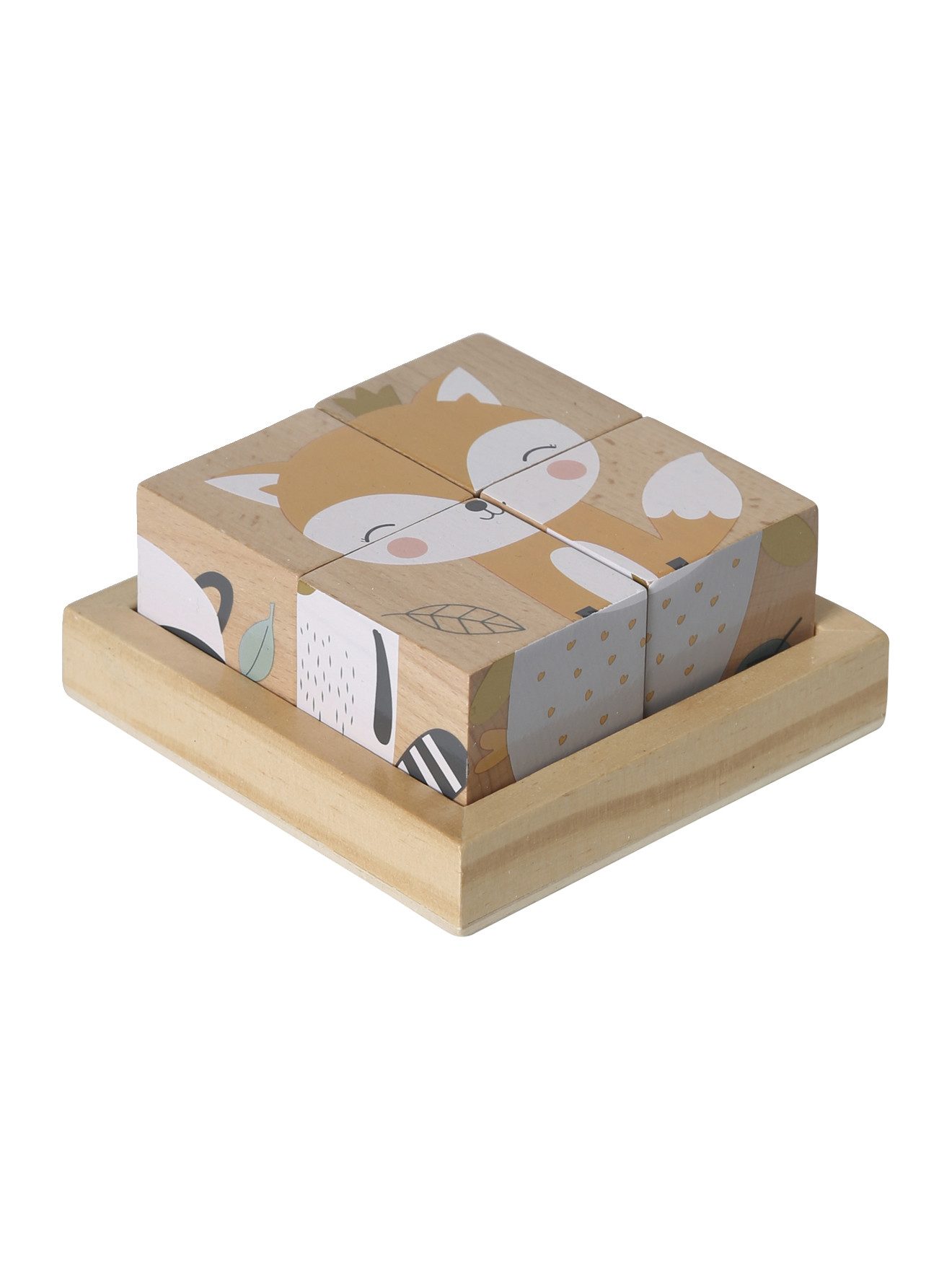 vertbaudet Puzzle Baby Würfelpuzzle MÄRCHENWALD, Holz FSC®, Puzzleteile