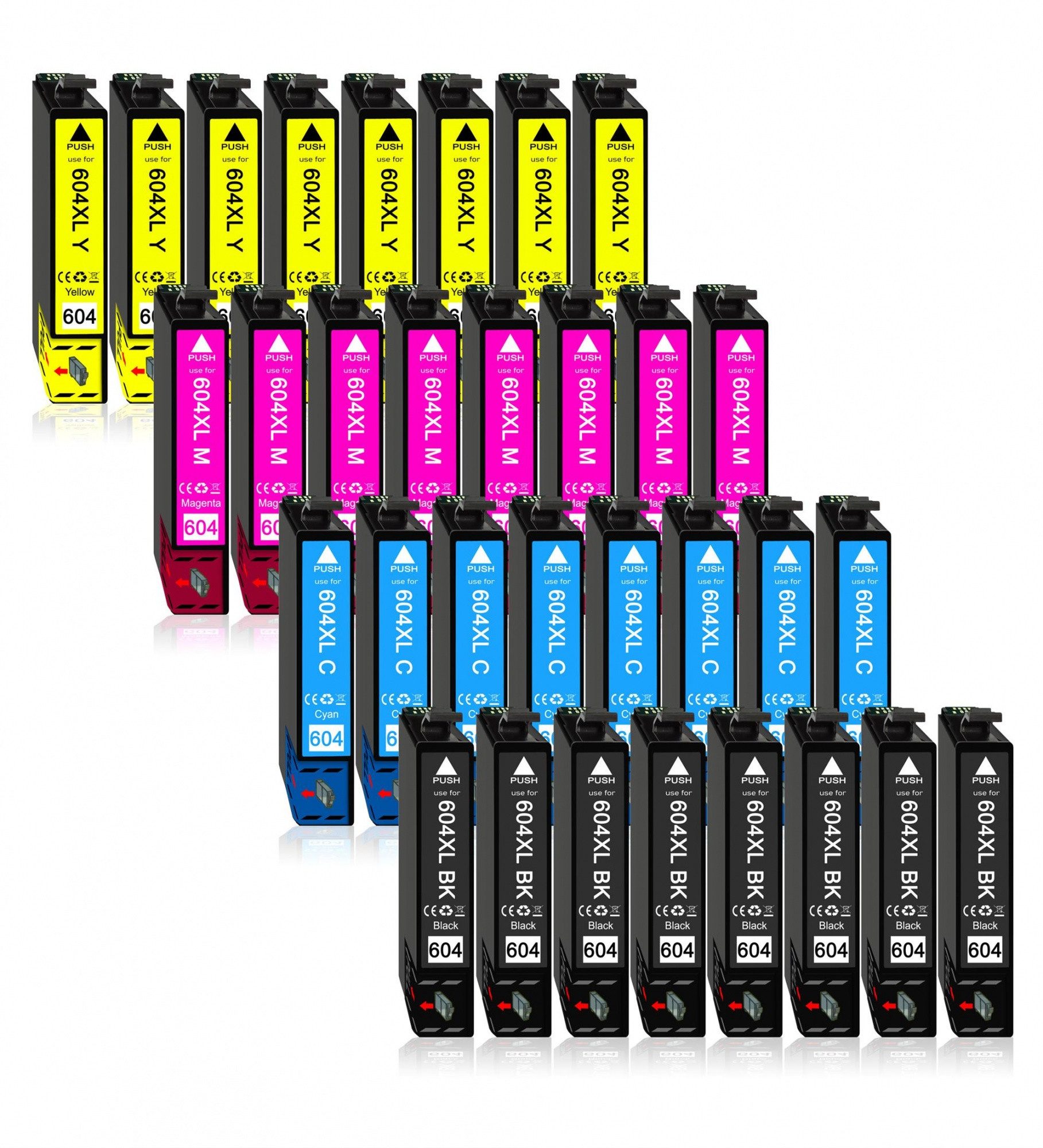 Druckerparadies 32er Pack Druckerpatronen 604 604XL kompatibel mit Epson XP-3200 Tintenpatrone (32-tlg)
