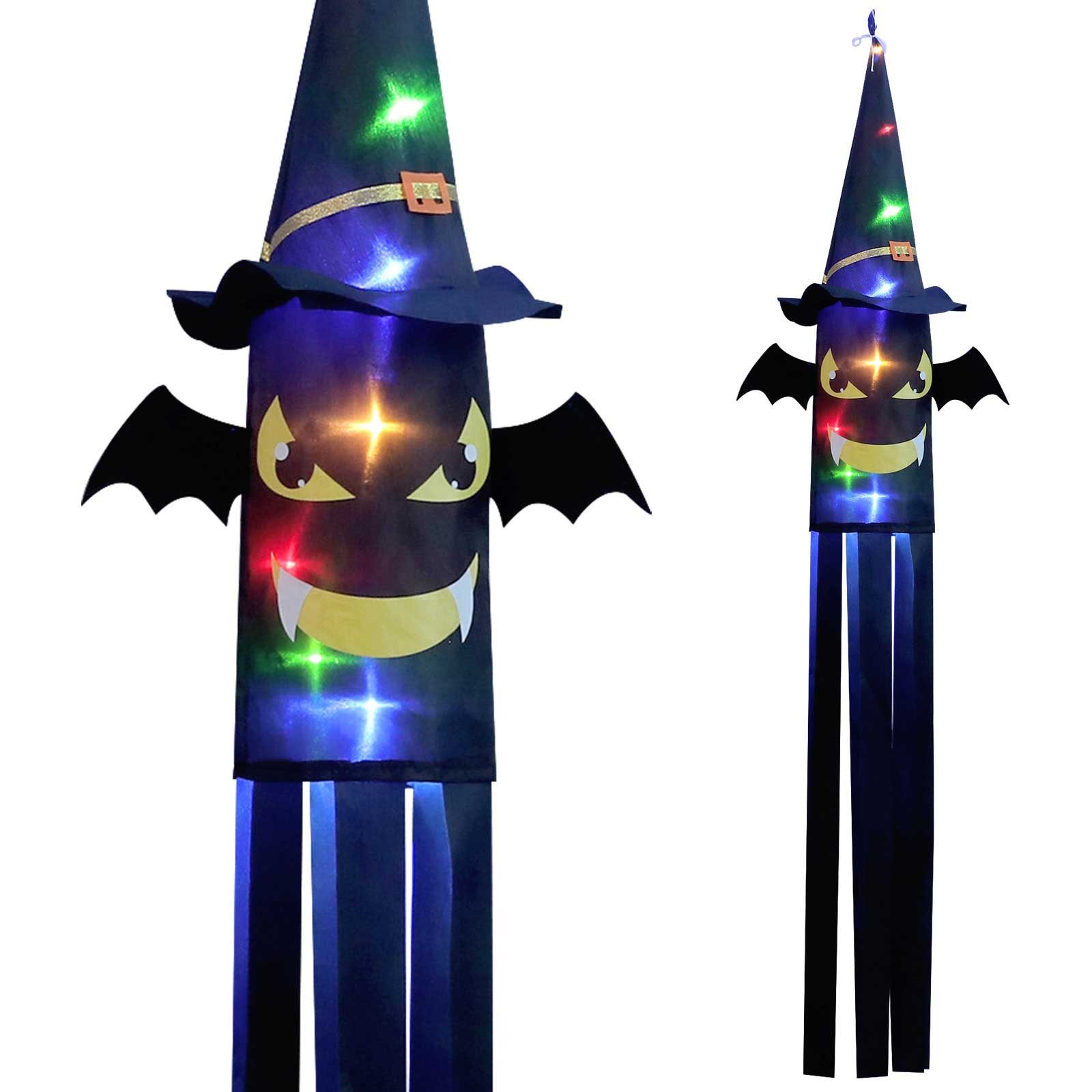 Lapamax LED-Dekofigur Halloween Geister Deko, LED-Lichterkette mit Kürbis & Fledermaus (1 St), Batterie-Hängedeko für Garten, Zuhause, Büro & Halloweenparty