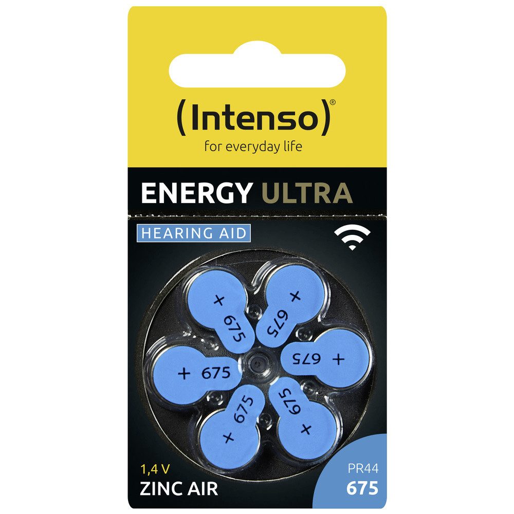 Intenso Intenso Hörgerätebatterie PR44-675 1.45 V 6 St. 540 mAh Zink-Luft 7504 Knopfzelle