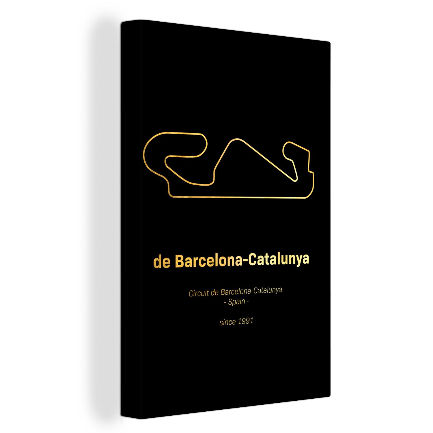 OneMillionCanvasses® Leinwandbild Formel 1 - Rennstrecke - Barcelona, (1 St), Leinwandbild fertig bespannt inkl. Zackenaufhänger, Gemälde, 20x30 cm