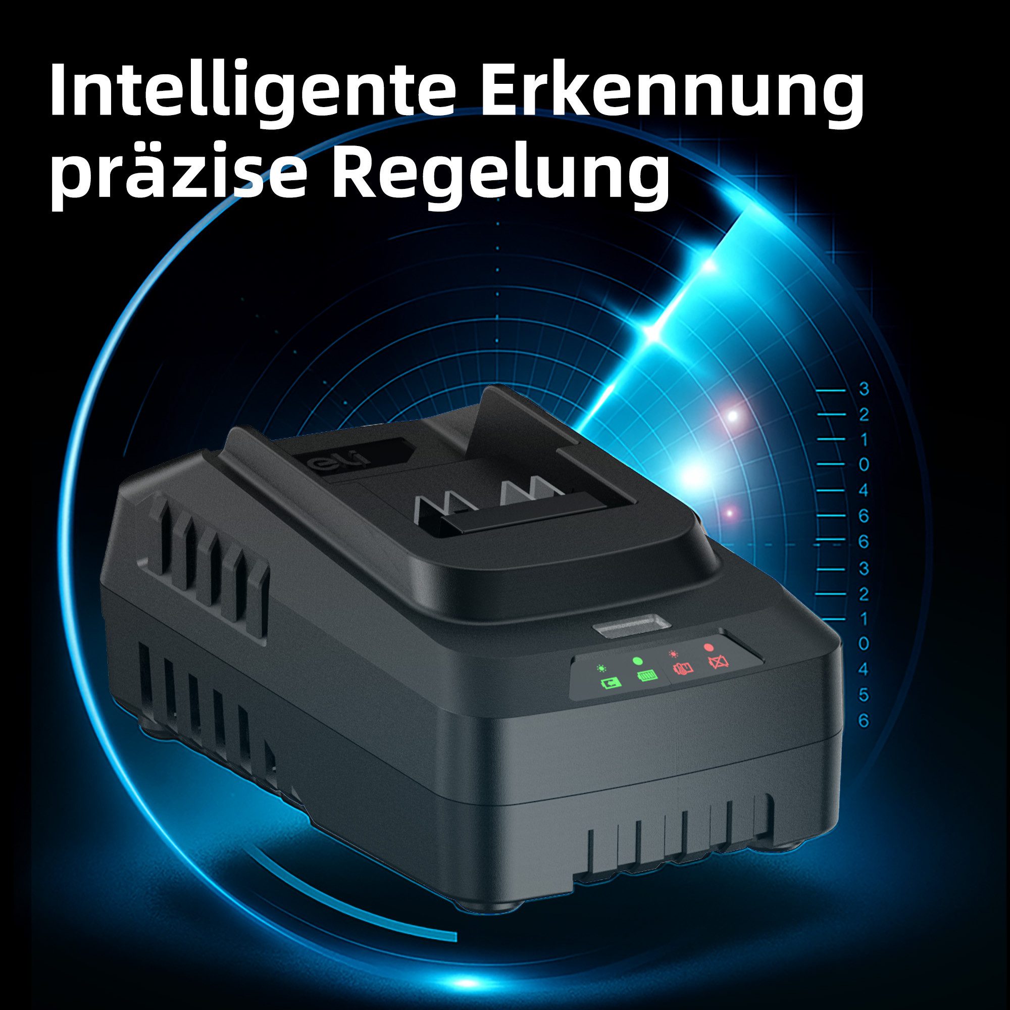 DELI Ladegerät Modell EDL-CD20A2E Akku-Ladestation