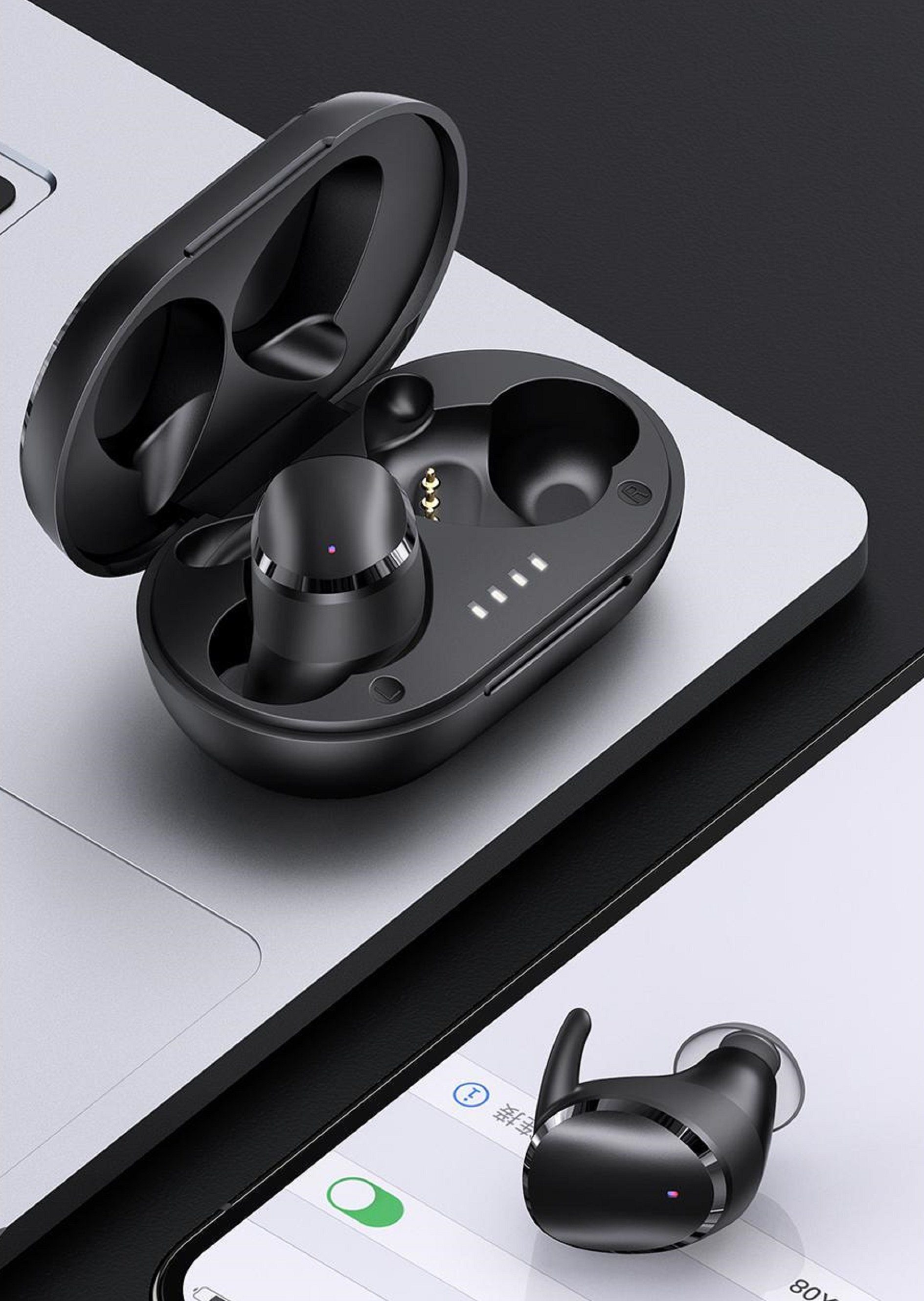 Blueltooth, Kabellose für USAMS iPhone Wireless Bluetooth Control, In-Ear LG Huawei Sport, Touch Sport usw) Fitness Samsung Bluetooth-Kopfhörer (Bluetooth, Kopfhörer Smartphone Headset