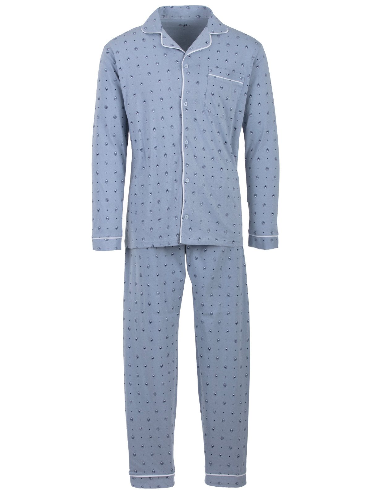 Henry Terre Schlafanzug Pyjama Set Langarm - Raute günstig online kaufen