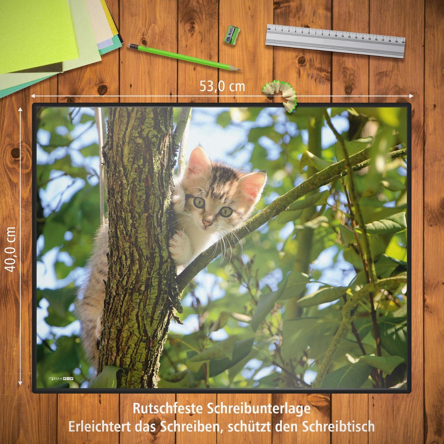 itenga Schreibtischunterlage itenga Schreibunterlage Katze 400 x 530 mm – Bild 2 von 2