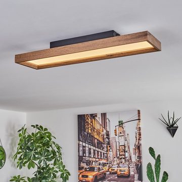 hofstein Deckenleuchte Deckenleuchte aus Metall/MDF/Kunststoff in Schwarz/Holzoptik/Weiß, LED fest integriert, 3000 Kelvin, Länge 80 cm, 18 Watt, 1900 Lumen, 3000 Kelvin