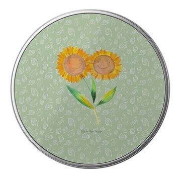 Mr. & Mrs. Panda Aufbewahrungsdose Blume Sonnenblume - Blattgrün - Geschenk, Metalldose, Lieblingsmensch (1 St), Besonders glänzend