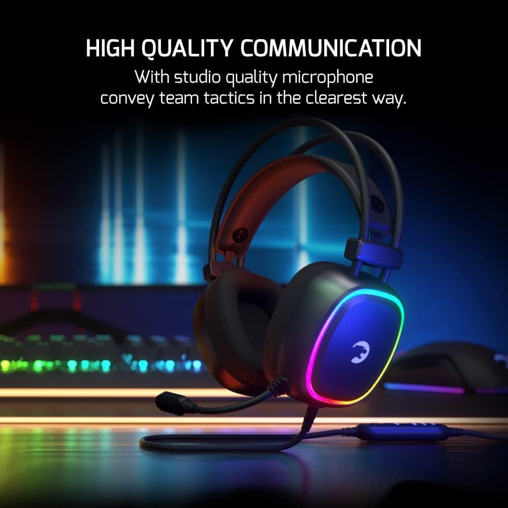 kabelgebundene 7.1 Headphones, Kabel, RGB, Mit mit Kopfhörer Gaming-Headset (Wired GAMEPOWER Mikrofon) Surround 50-mm-Treibern
