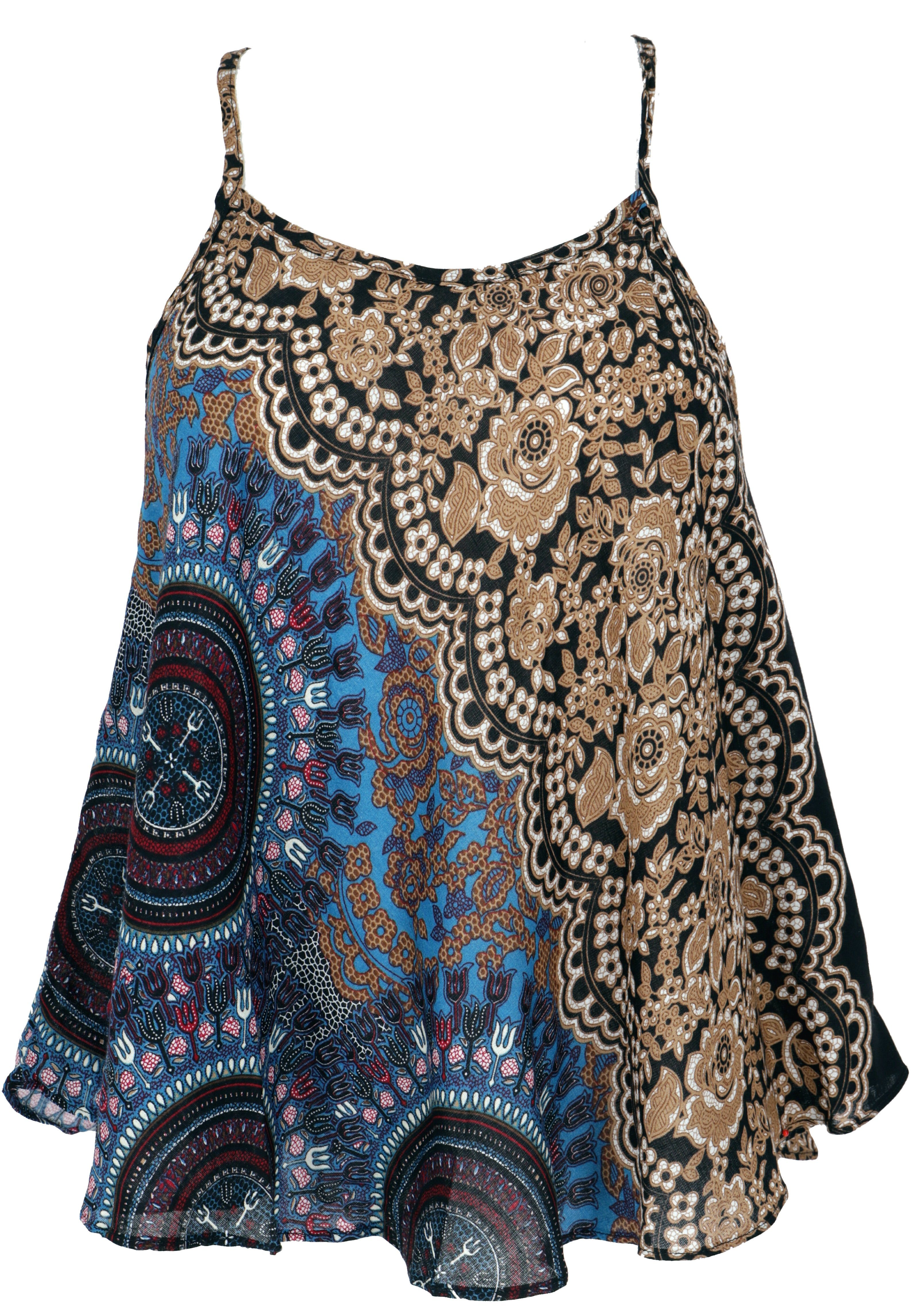 Guru-Shop T-Shirt Boho Trägertop, Sommertop, Damentop, Strandtop.. Festival, Hippie, Ethno Style, alternative Bekleidung