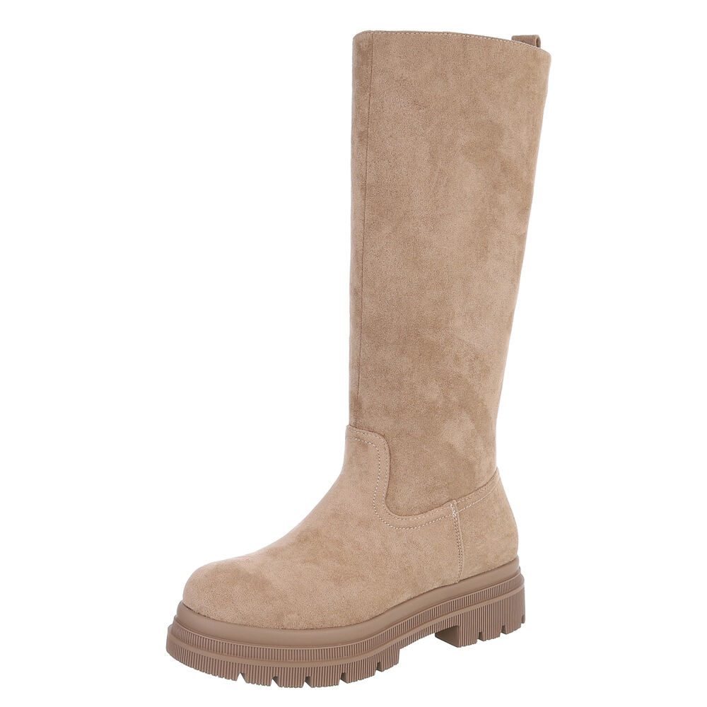 Ital-Design Kniehohe Damenstiefel aus hochwertigem Material für Herbst Plat günstig online kaufen