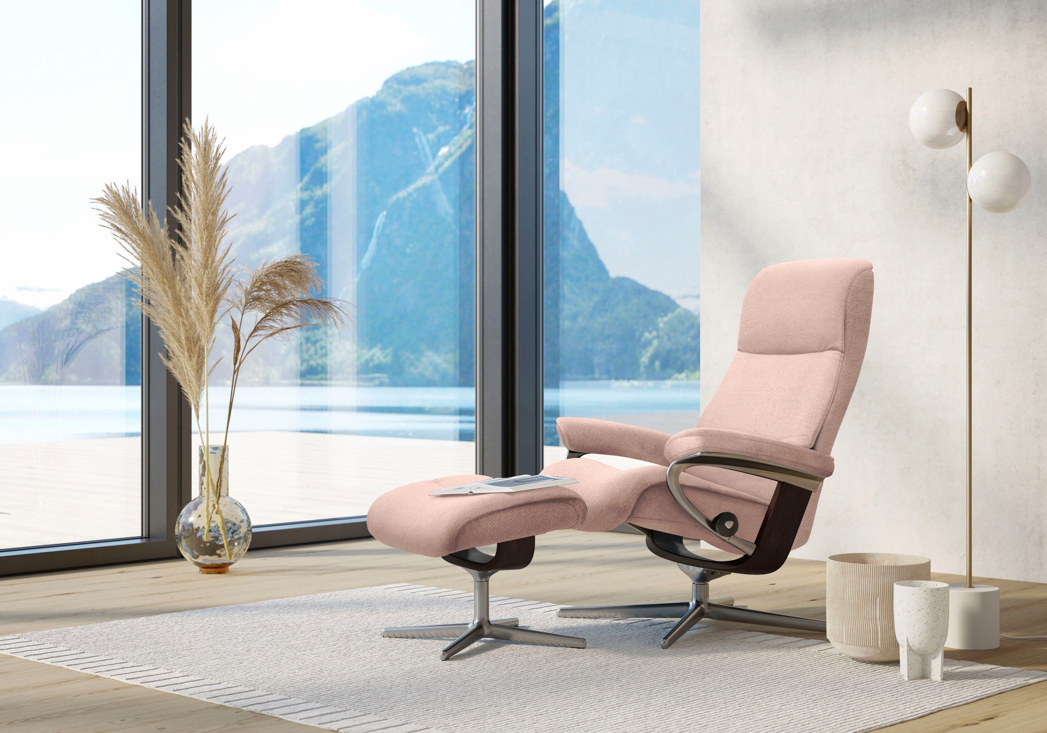 Stressless® Relaxsessel View, mit Cross Base, Größe S, M & L, Holzakzent Braun