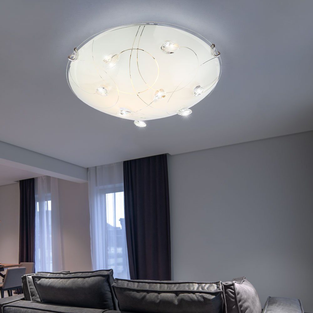 Deckenleuchte, LED 9 Watt Wohnzimmer LED Leuchtmittel etc-shop Kristalle Deckenlampe inklusive, Deckenleuchte Wandlampe Warmweiß,