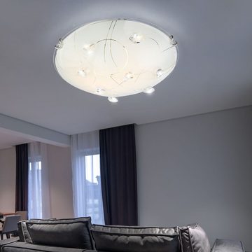 etc-shop LED Deckenleuchte, Leuchtmittel inklusive, Warmweiß, LED Deckenleuchte Kristalle 9 Watt Wandlampe Deckenlampe Wohnzimmer