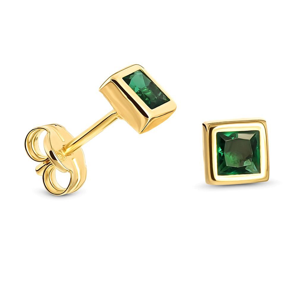 Miore Paar Ohrstecker 9Kt 375 Gelbgold - mit Rubinen, Smaragden oder Saphiren, je nach Auswahl