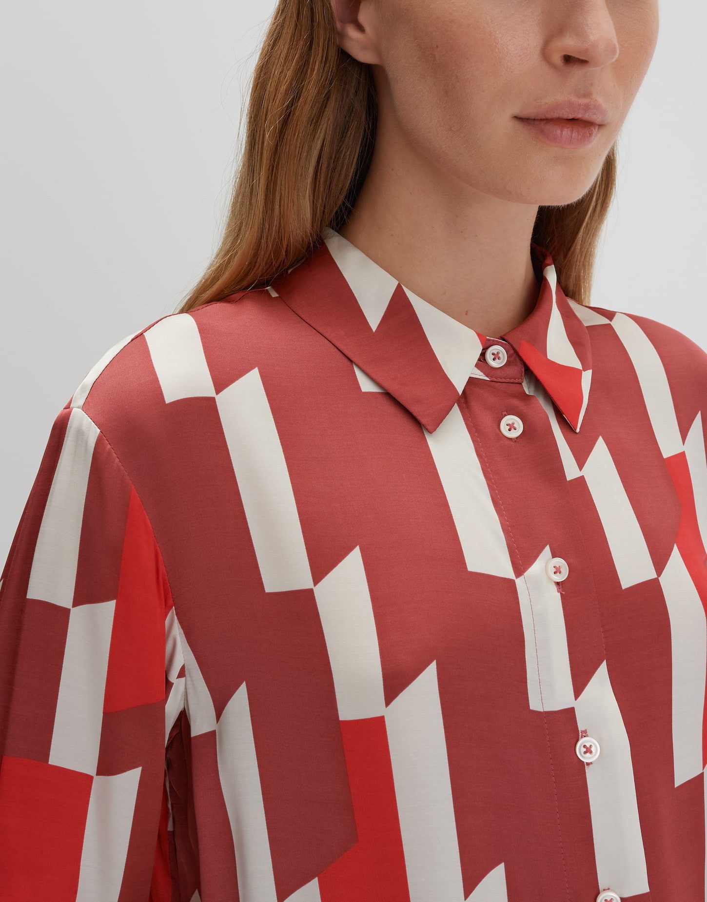 someday Langarmbluse Printbluse ZINNOVA Loose in Satin Optik