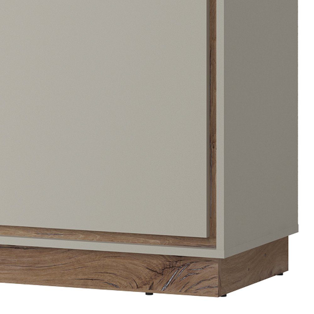 Lomadox Sekretär RAMVIK-129, Eiche Nb. und grau 124/143/40 cm