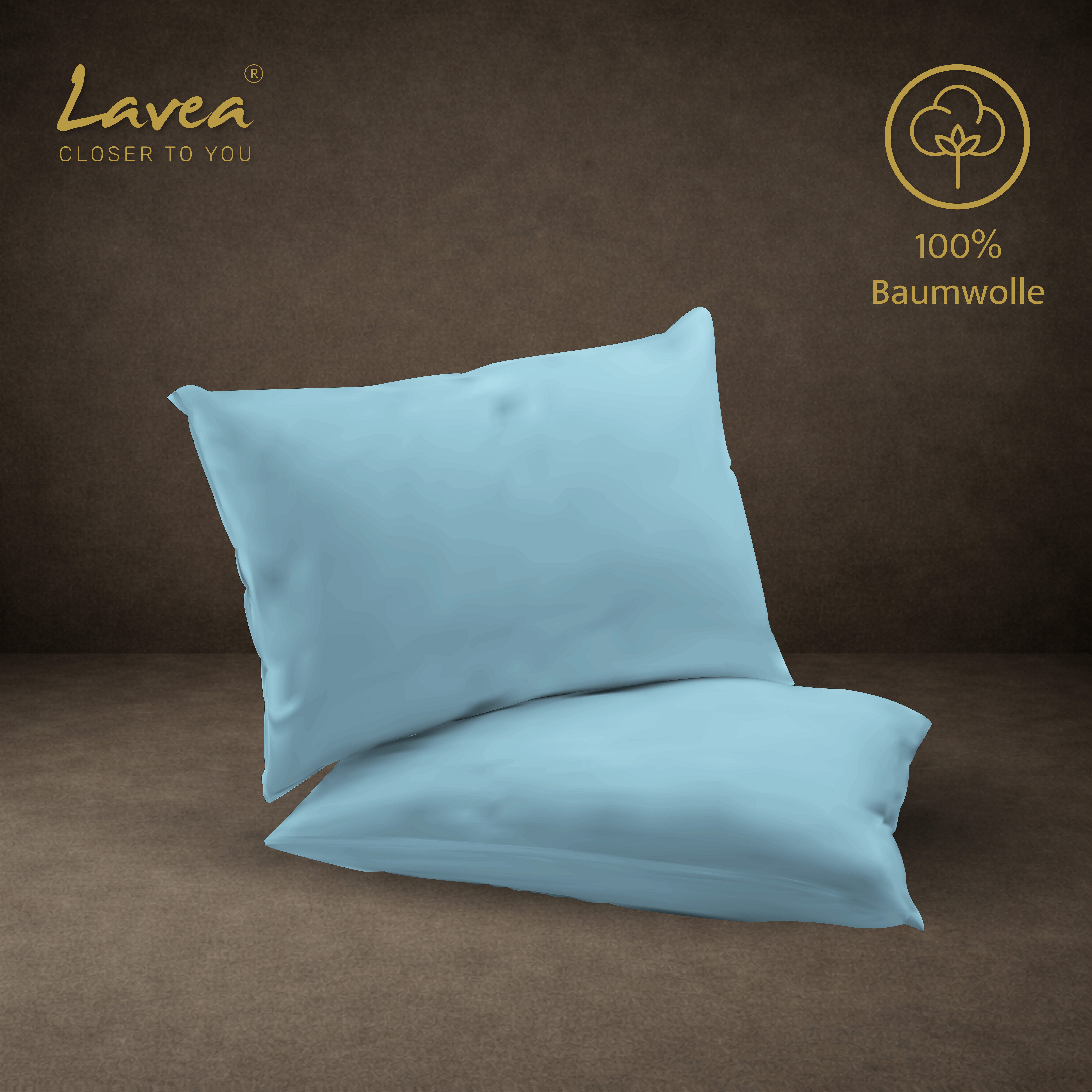 Lavea Kissenbezug 2er Set 100% Baumwolle flauschig, Jasmin, Kissenhülle, Kissenbezüge, (2 Stück), pflegeleicht, langlebige Qualität, mit Reißverschluss – Bild 3 von 5