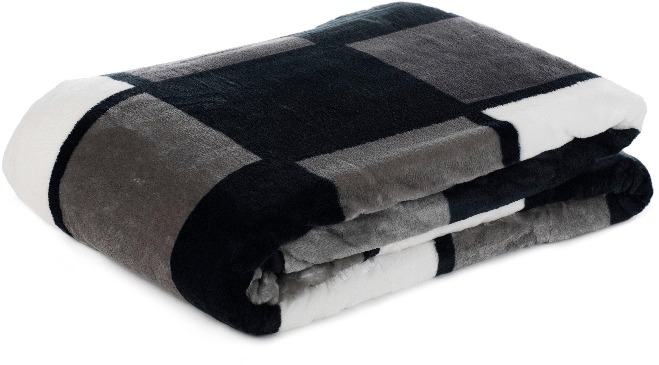 Wohndecke Antigua, Gözze, mit modernem Karo, günstig online kaufen