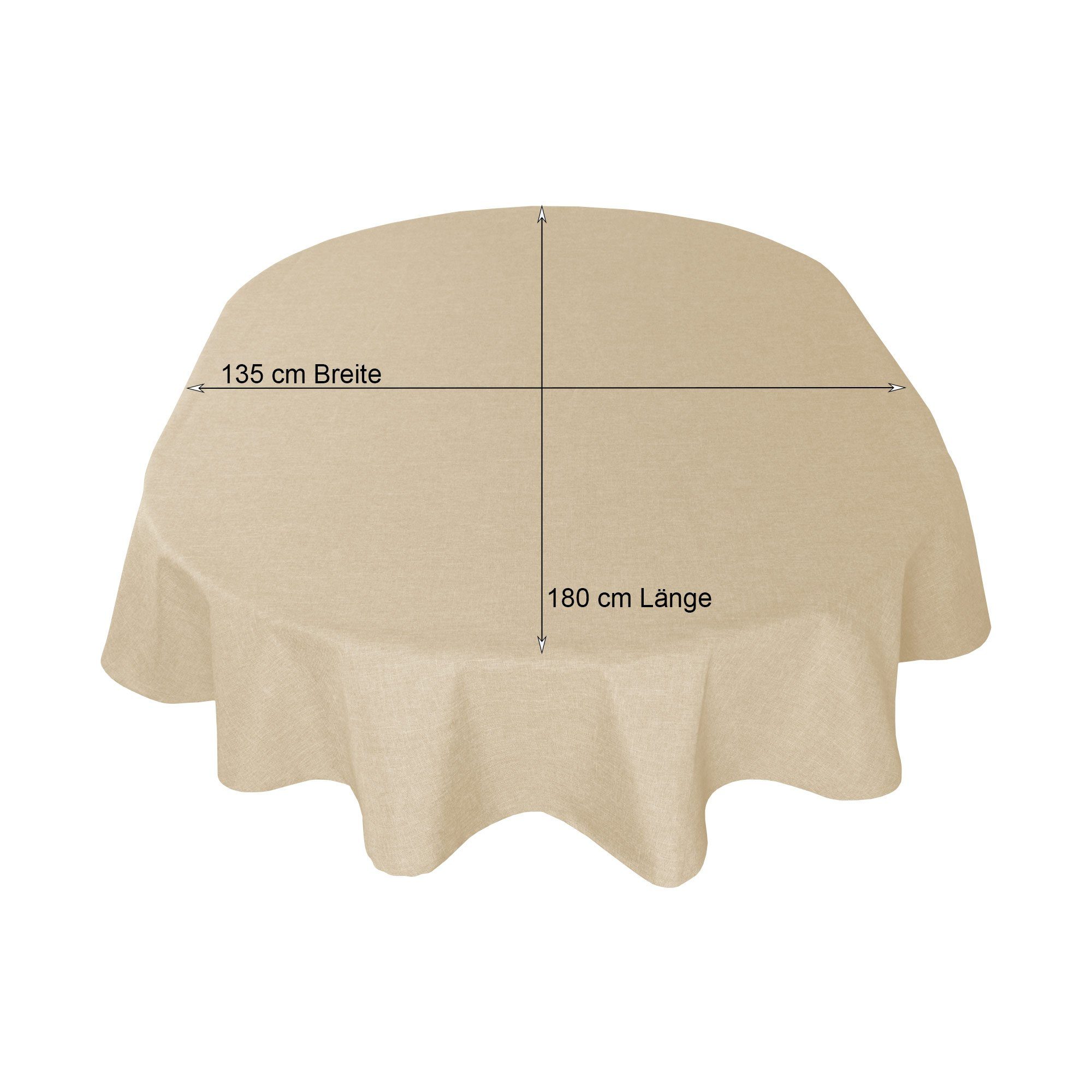 Haus und Deko Tischdecke Tischdecke oval Leinenoptik Lotuseffekt Tischwäsche Wasserabweisend (1-tlg) – Bild 4 von 5