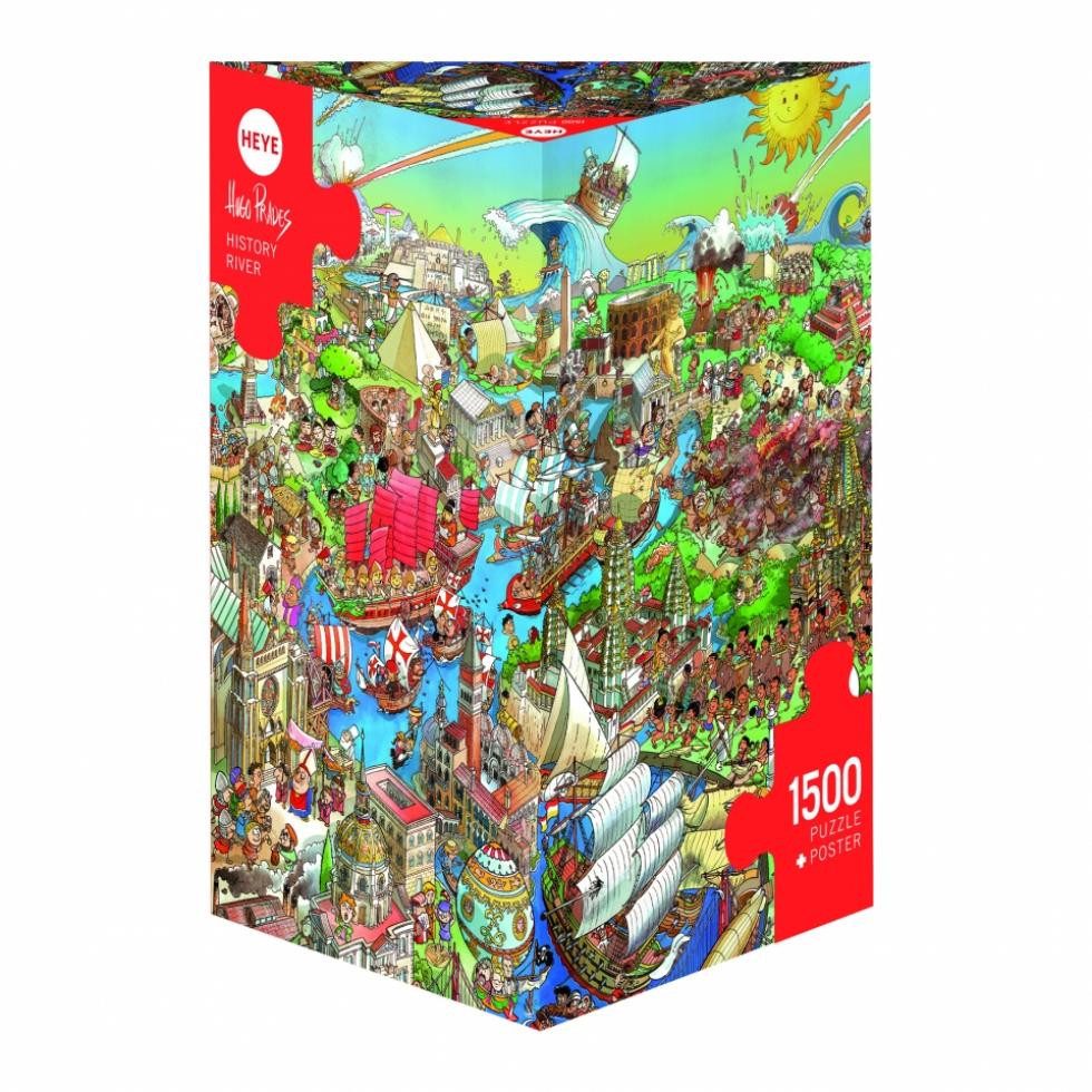 HEYE Spiel, Puzzle - History River, Prades - Triangular 1500 Teile