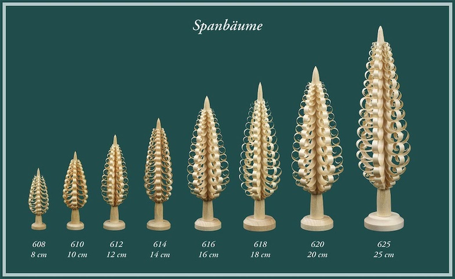 Kunstbaum Weihnachtsdeko Spanbaum 5er Set H=10cm NEU, Höhe 10 cm, aus gestochenen Span