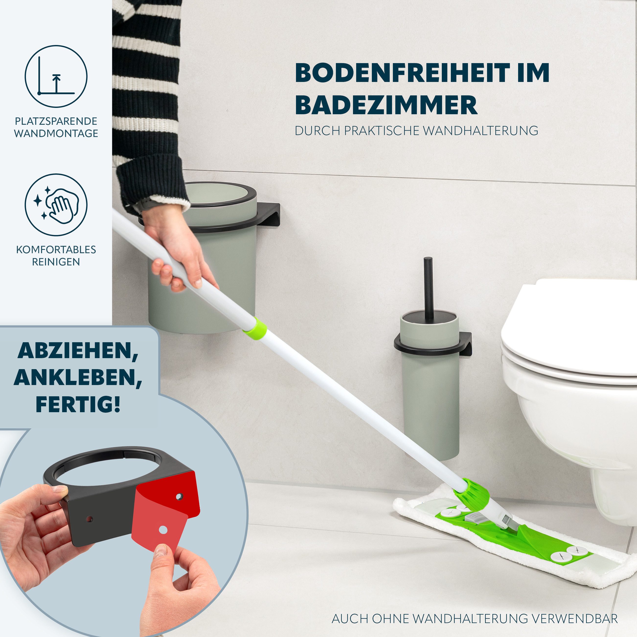 bremermann Badaccessoire-Set 2tlg. Bad-Set SAVONA Softtouch inkl. Wandhalterung, 2 tlg.