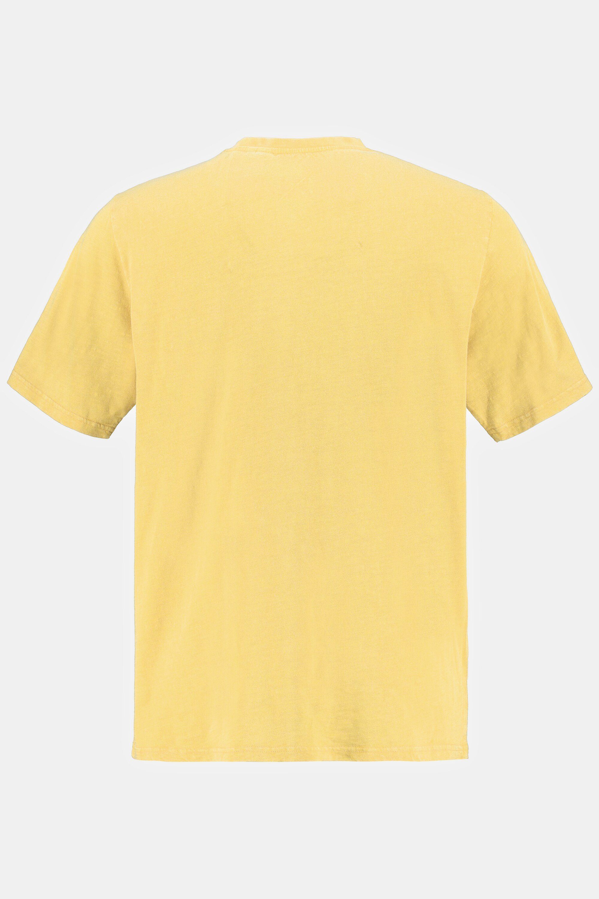 Halbarm Look JP1880 T-Shirt Vintage Flammjersey pastellgelb T-Shirt