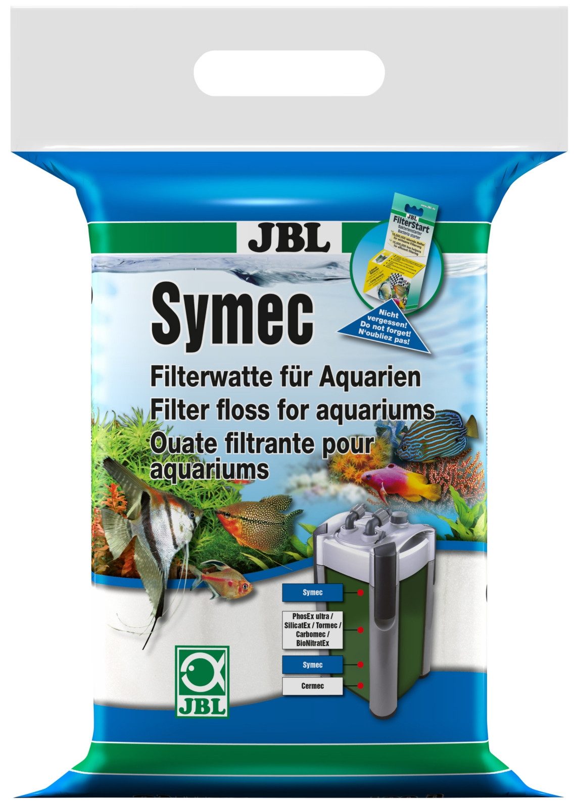 Aquariumfilter JBL Filterwatte Symec 1000 g für Aquarien gegen Wassertrübungen