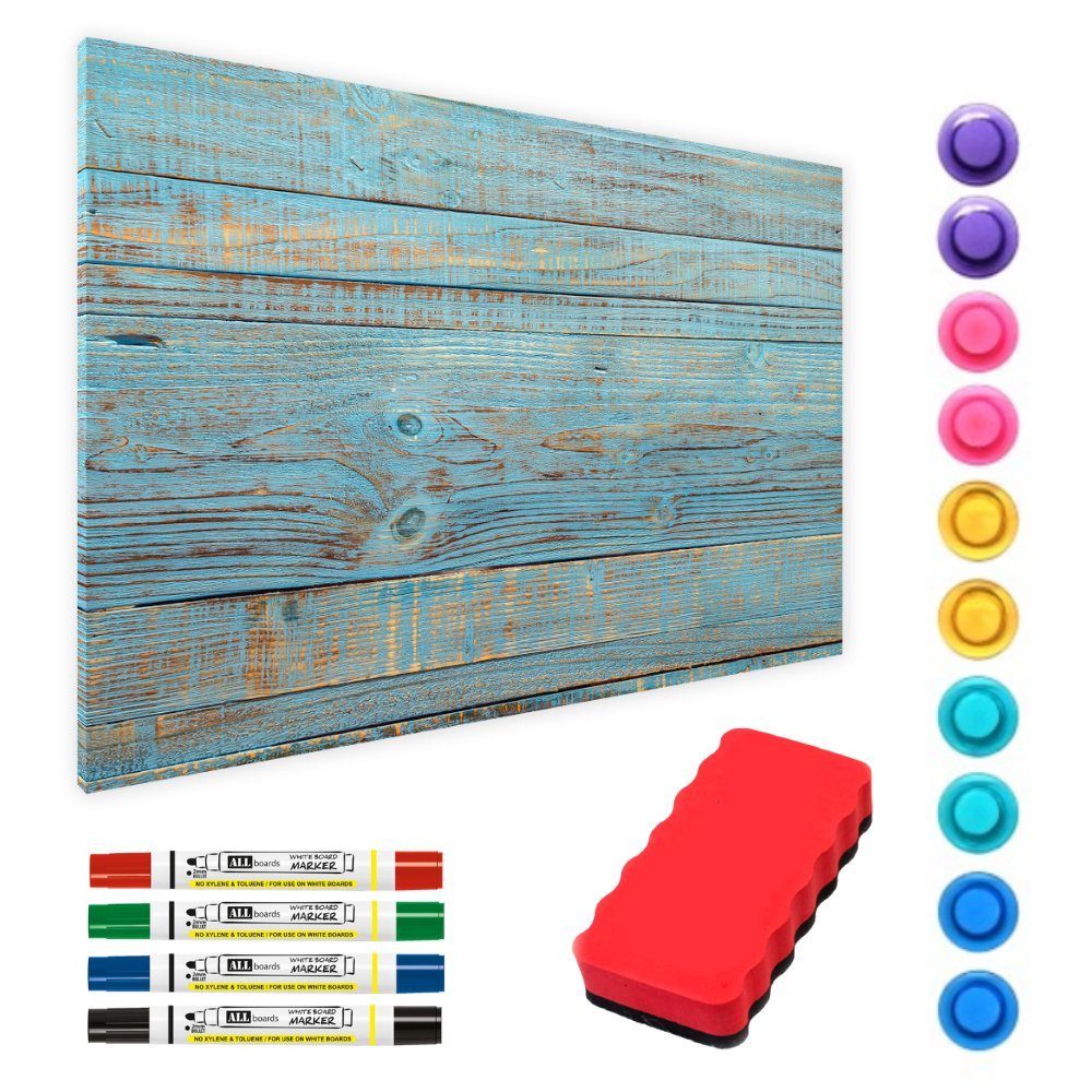 ALLboards Magnettafel ALLboards Metallische Magnettafel BLAUES BRETT VINTAGE