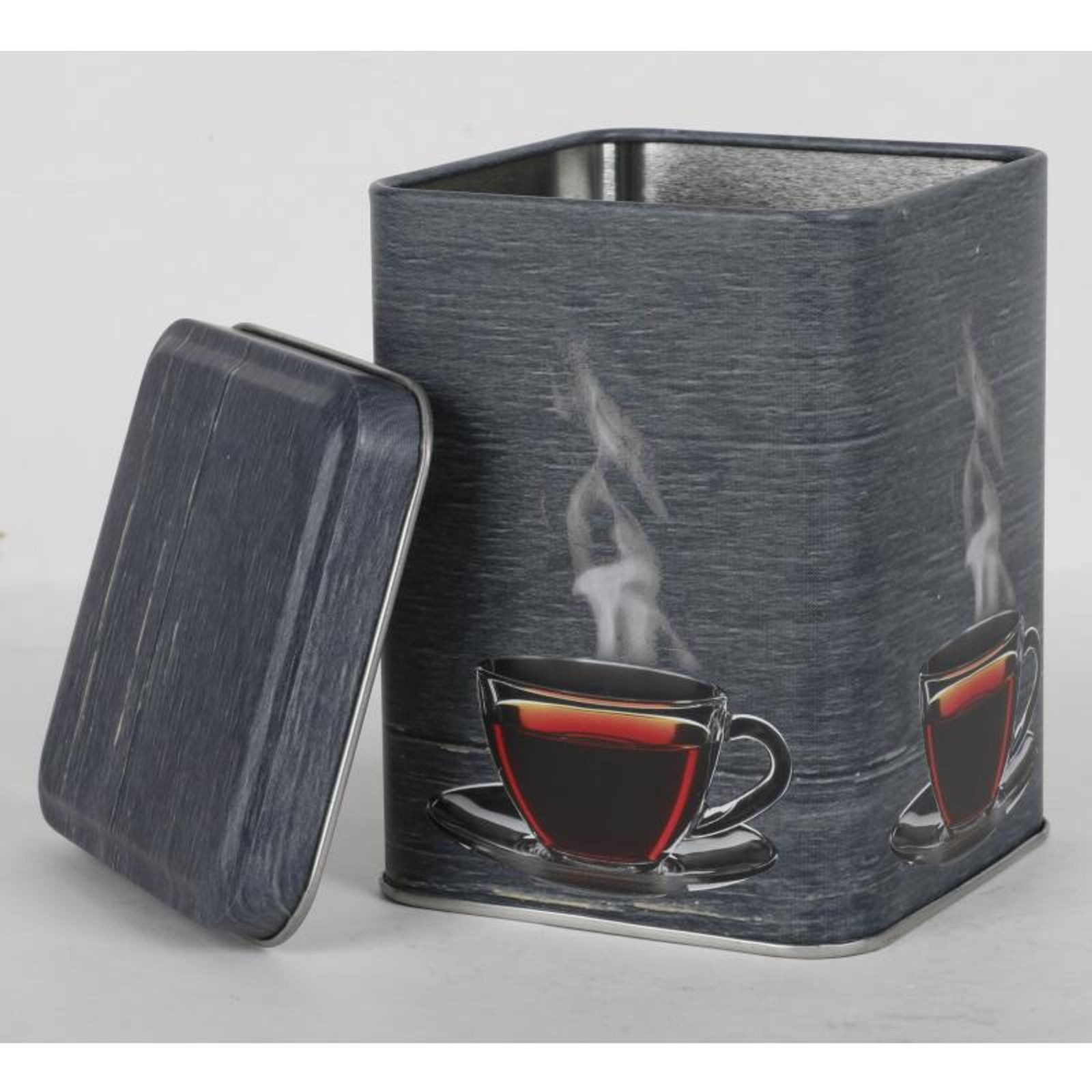 BURI Futterbehälter 12 Stück Metall-Teedosen grau mit Deckel Küche Haushalt Gefäß 8x8x10cm, Metall
