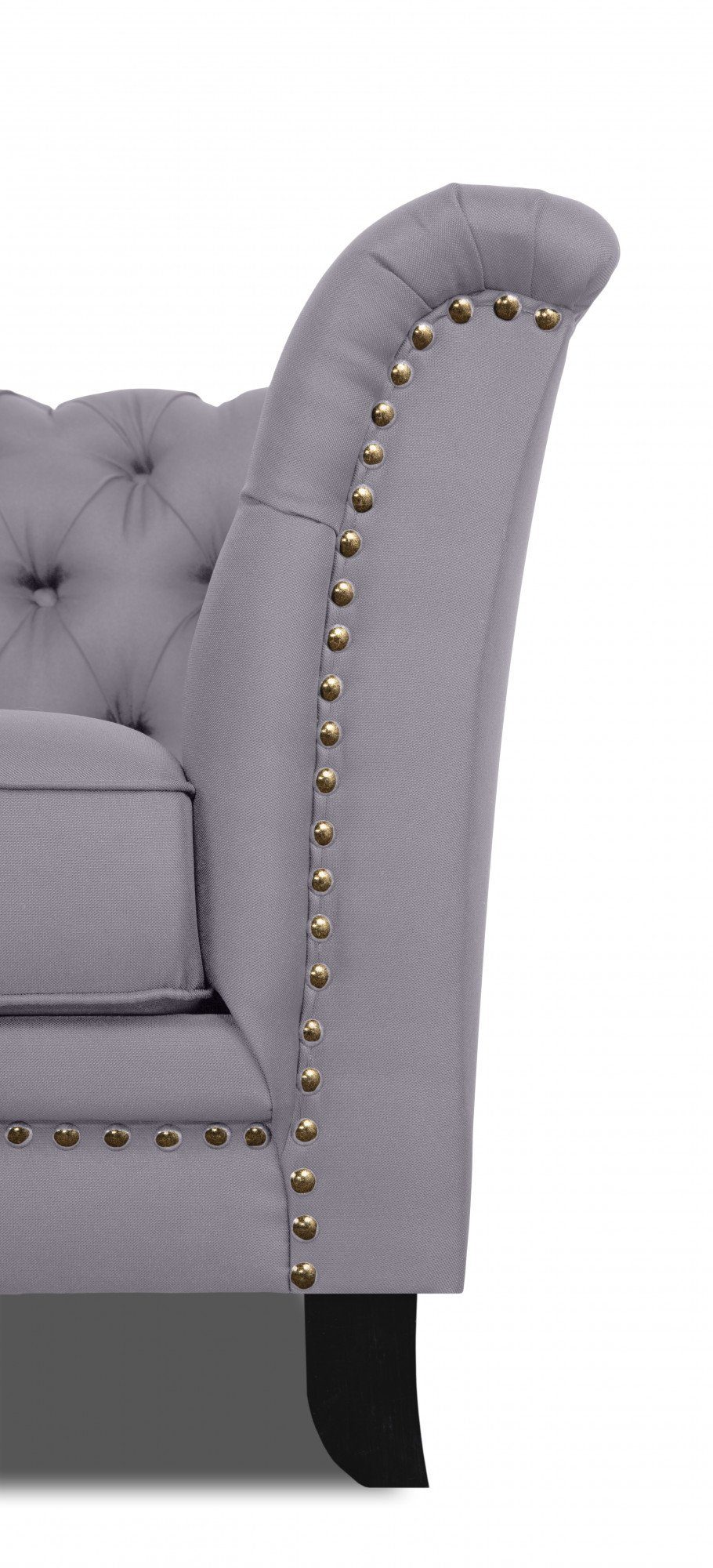 2-Sitzer typischer Leonique mit und Nietenbesatz Chesterfield Knopfheftung Lynelle, Design