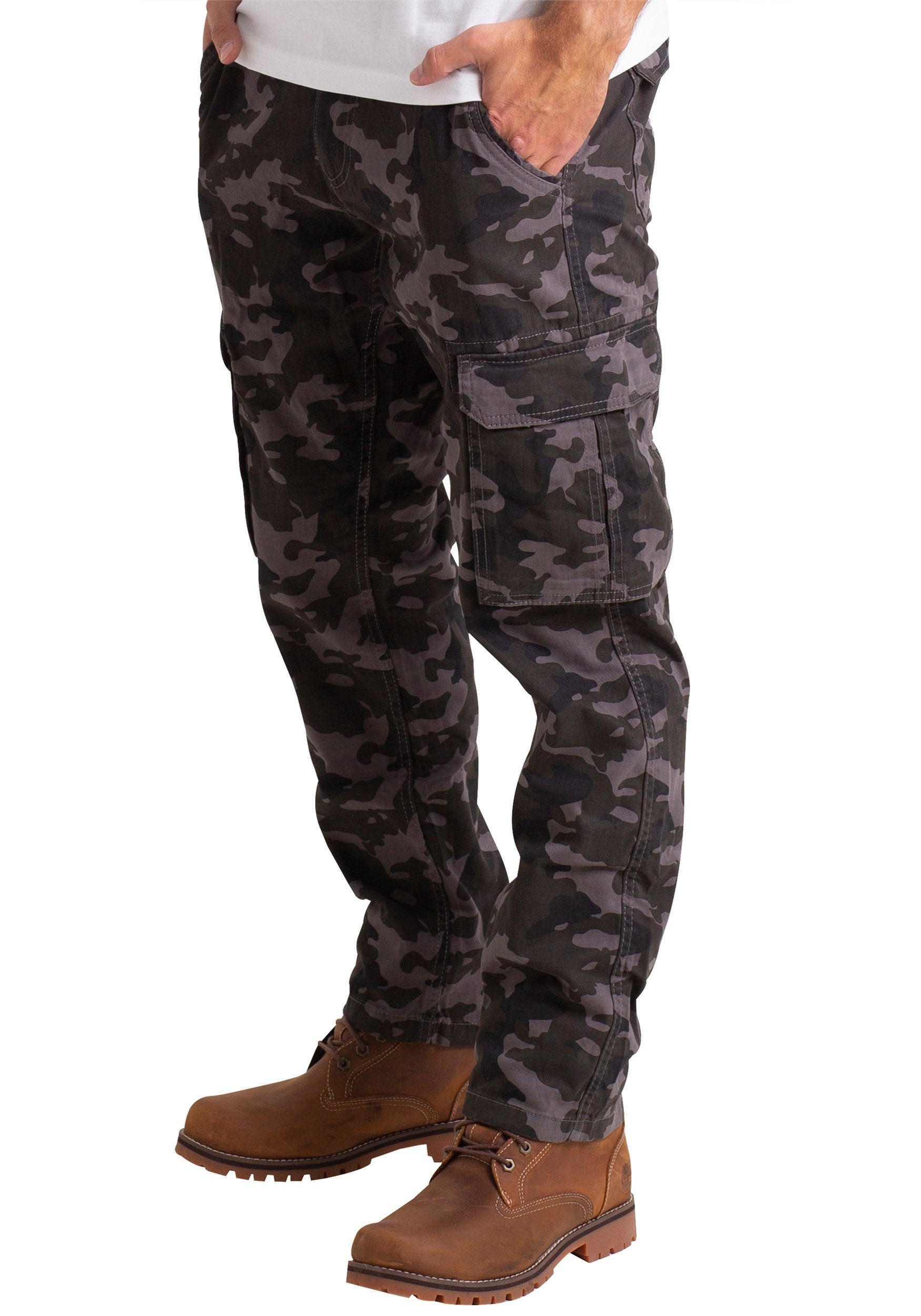 Camouflage Baumwolle Arbeitskleidung Mens Army BlauerHafen Hose Bein Camo Cargohose Holzkohle gerades Cargo