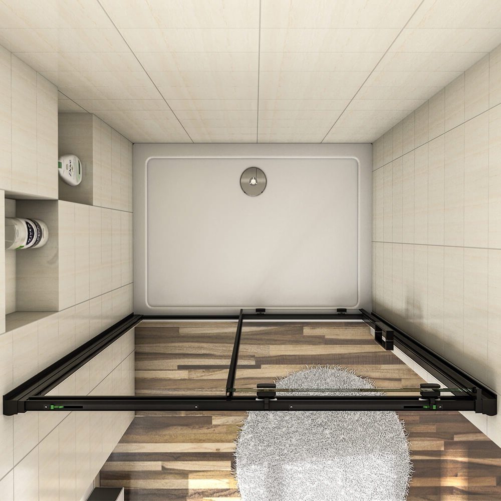 duschspa Dusch-Schiebetür 195cm 8mm Nano Glas Schiebetür Nischentür Duschtür Dusche Duschkabine, 110x195 cm, Einscheibensicherheitsglas, Sicherheitsglas, (Set)  – Bild 4 von 5
