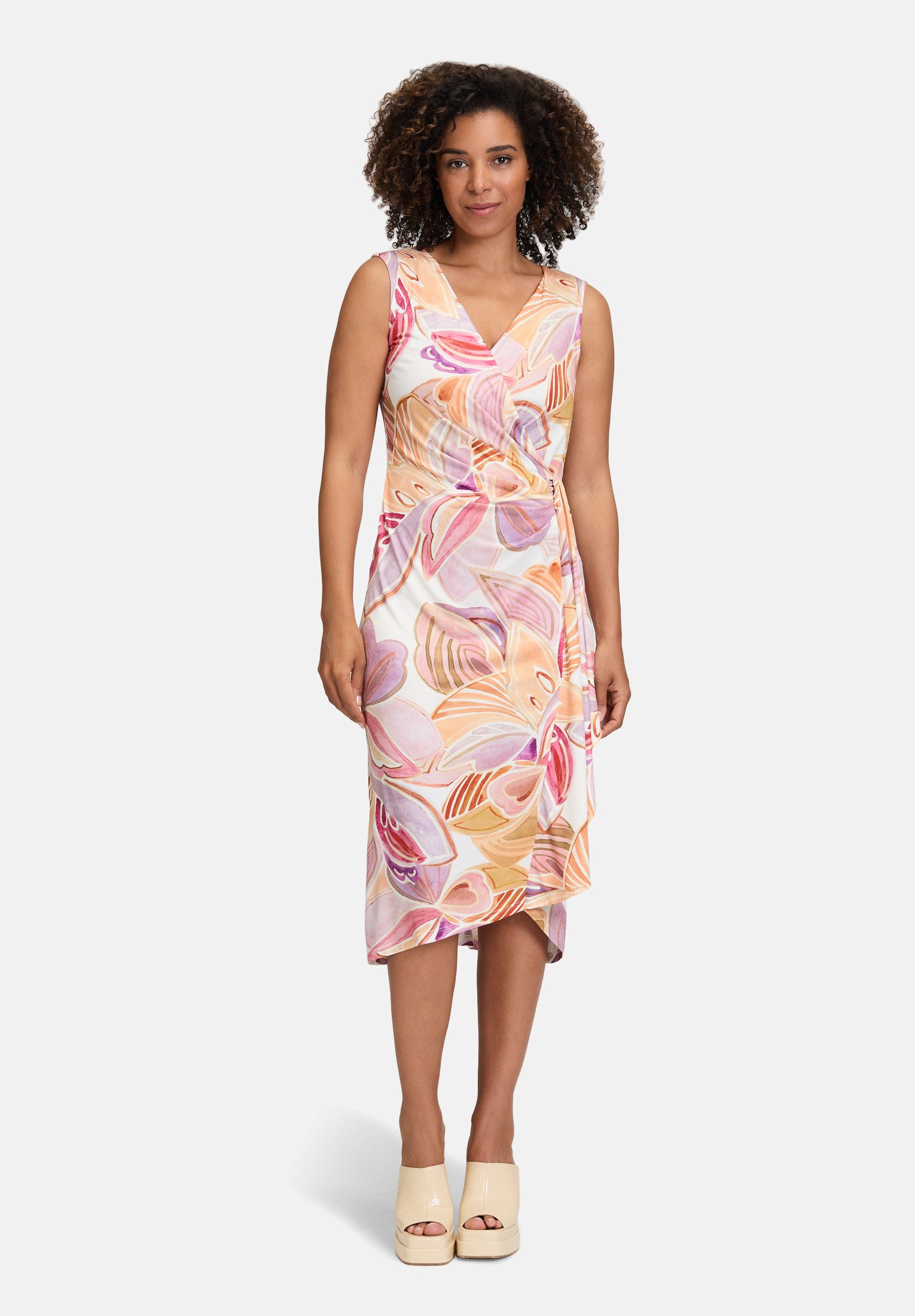 Cartoon Jerseykleid Damen mit Raffung Form