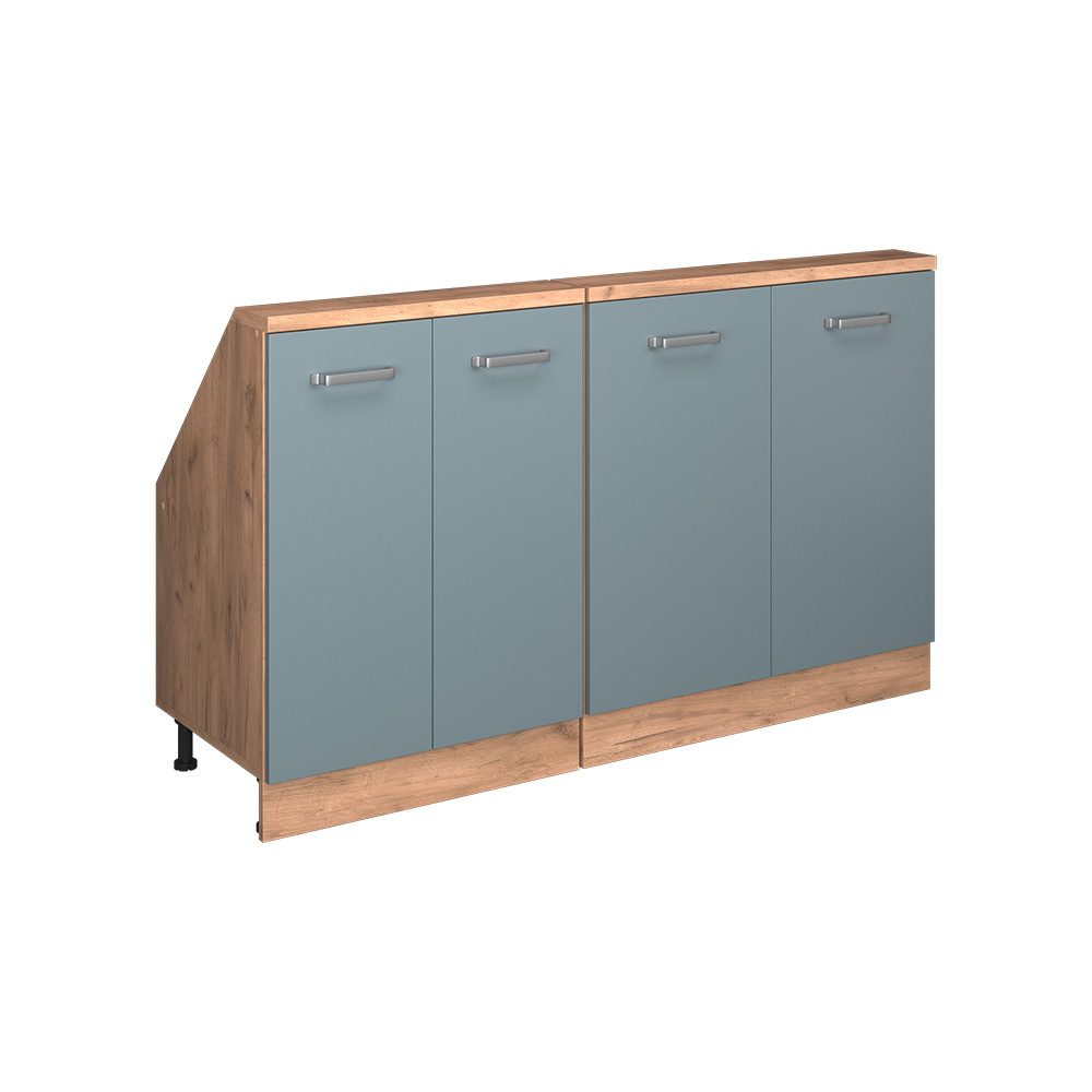 Vicco Unterschrank R-Line, Blau-Grau/Goldkraft Eiche, 140 günstig online kaufen