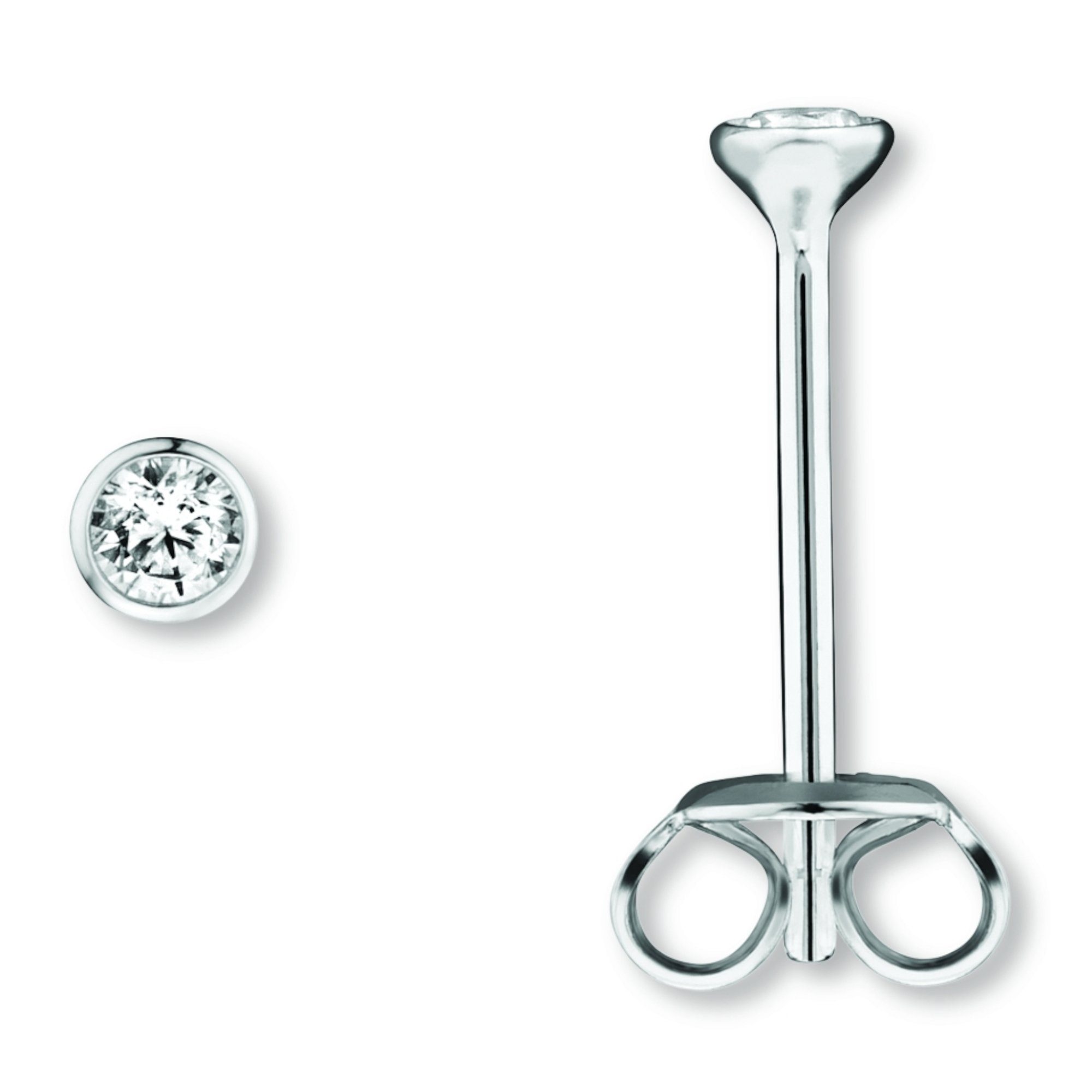 Paar Ohrhänger Zirkonia Zarge Ohrringe Ohrstecker aus 925 Silber