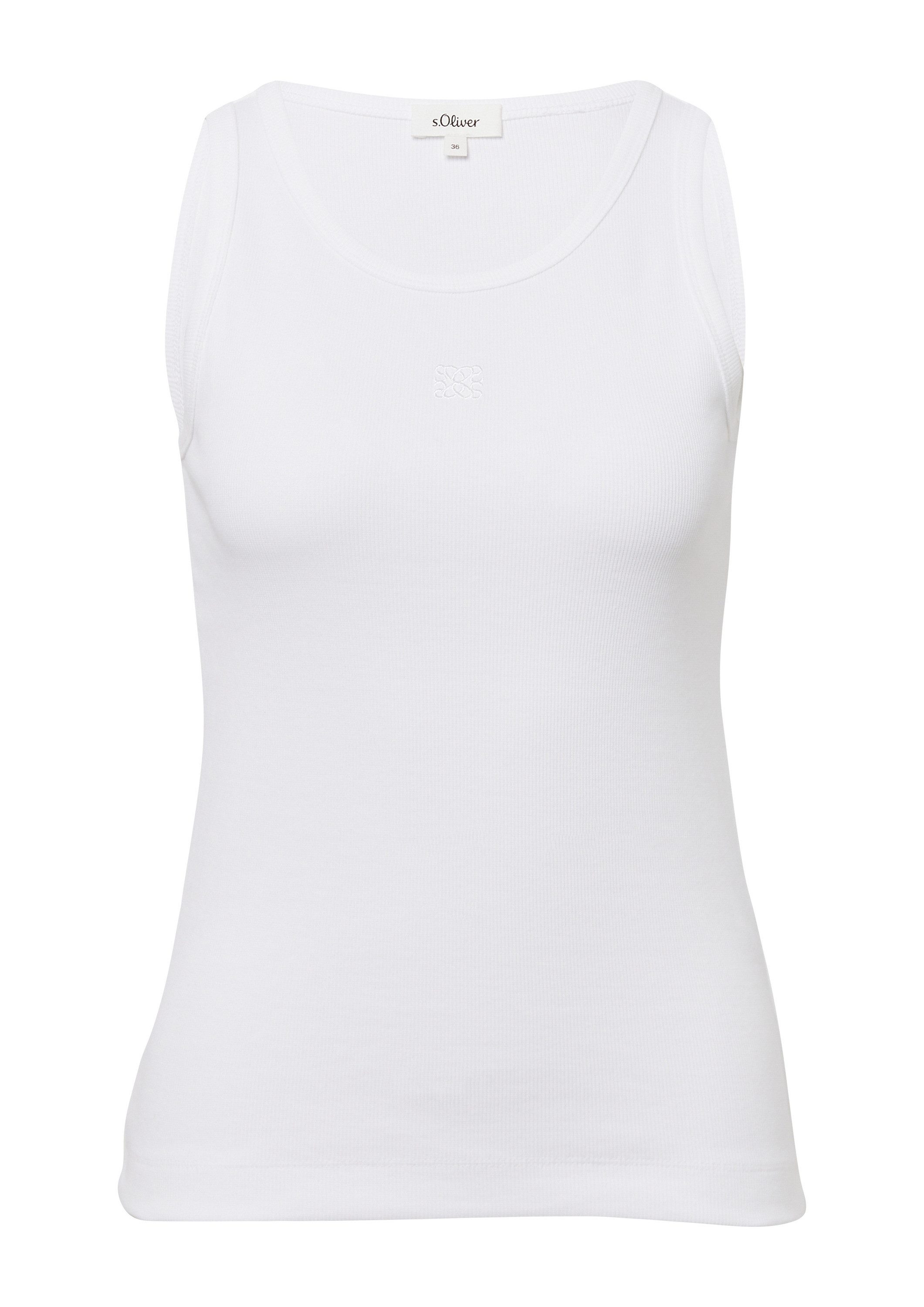 s.Oliver Muscleshirt T-Shirt Ripp-Top im Slim Fit mit Stickerei günstig online kaufen