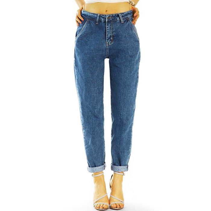 be styled High-waist-Jeans Mom Jeans Boyfriend High Waist Hose - Locker Bequem - Damen - j25r-4 High Waist 5-Pocket mit Stretch-Anteil